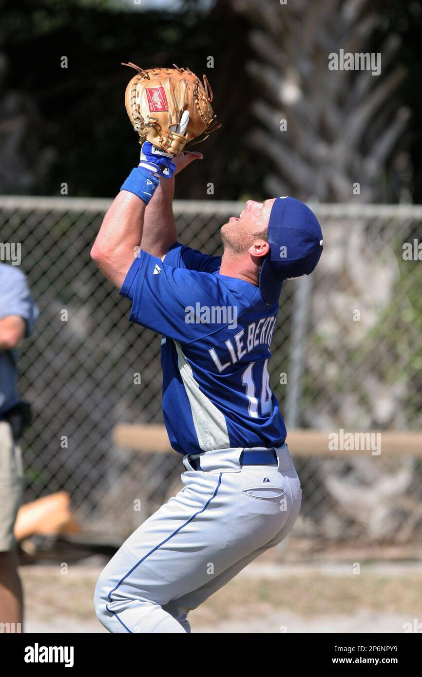 Los Angeles Dodgers Mike Lieberthal during a Grapefruit League Spring  Training game at Holman Stadium on March 23, 2007 in Vero Beach, Florida. ( Mike Janes/Four Seam Images via AP Images Stock Photo 