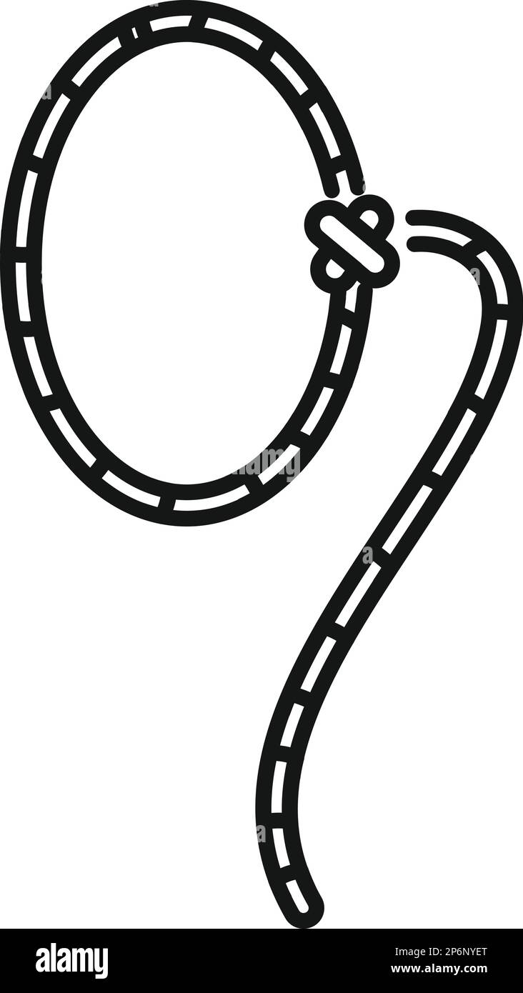 Lasso icon outline vector. Cowboy rope. Western circle Stock