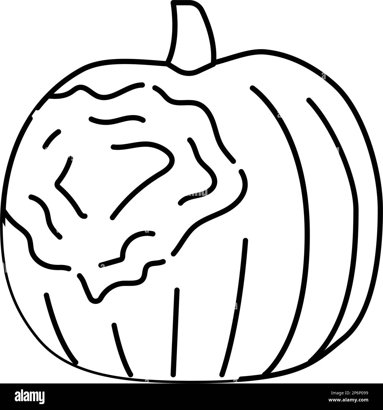 pumpkin rotten food line icon vector illustration Stock Vector