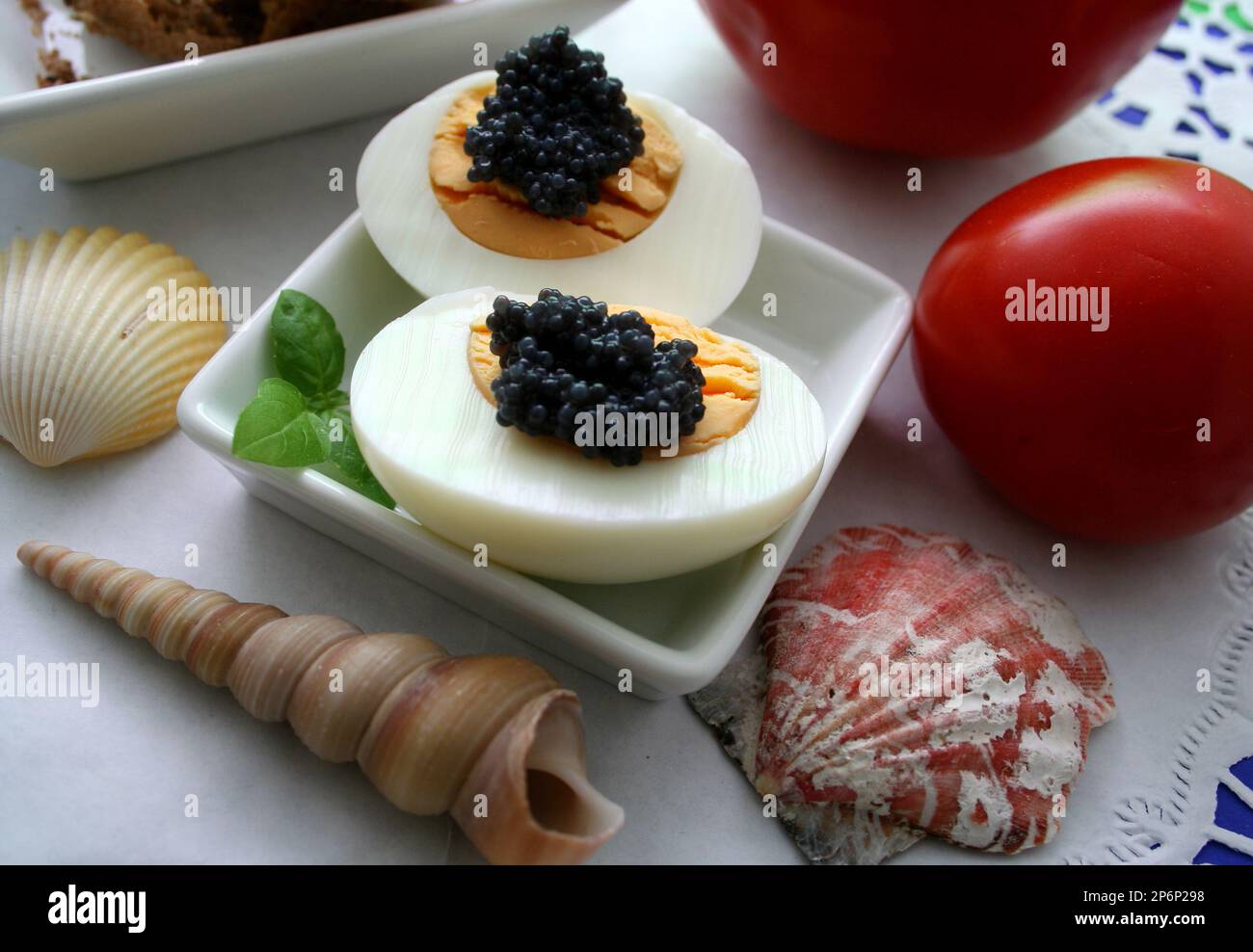 Eggs With Caviar Stock Photo