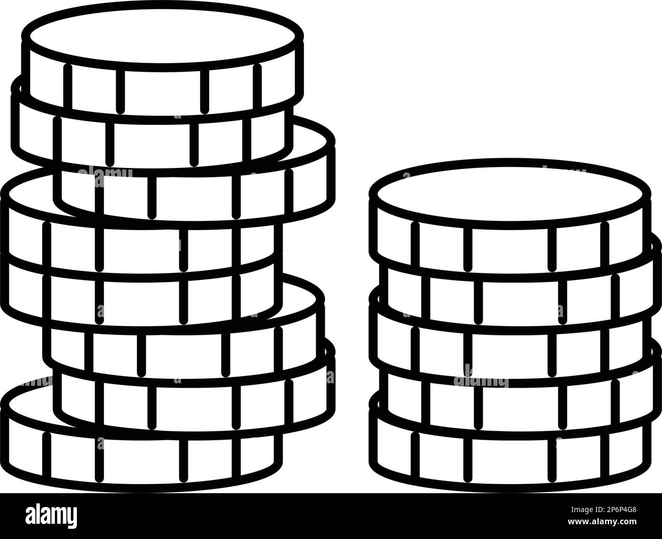stack gold coin line icon vector illustration Stock Vector Image & Art ...