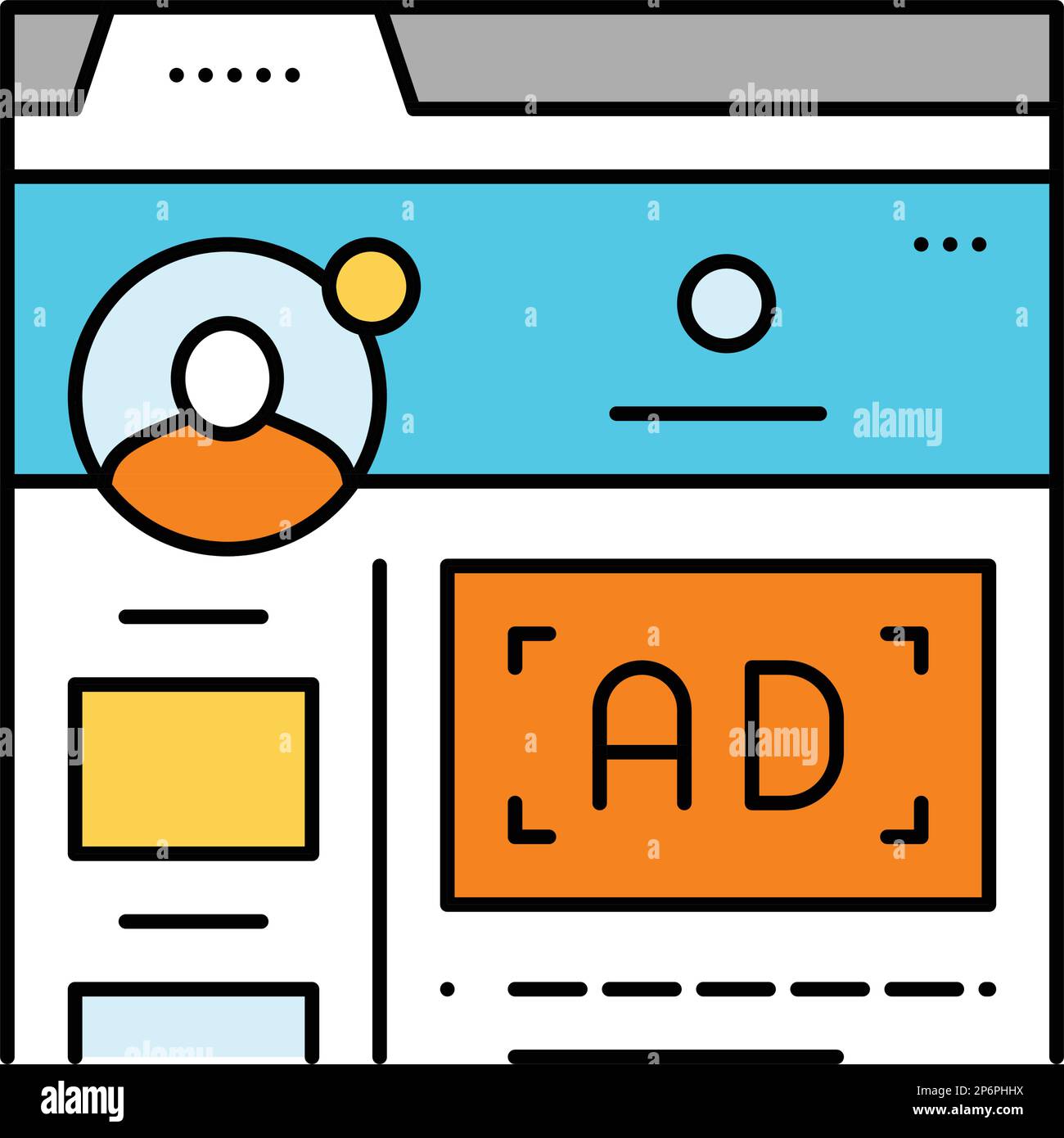 social media advertising color icon vector illustration Stock Vector ...