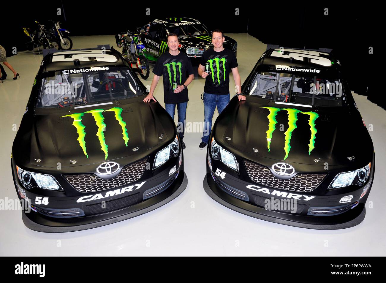 Kyle Busch and Kurt Busch at the Monster Energy Drink sponsorship