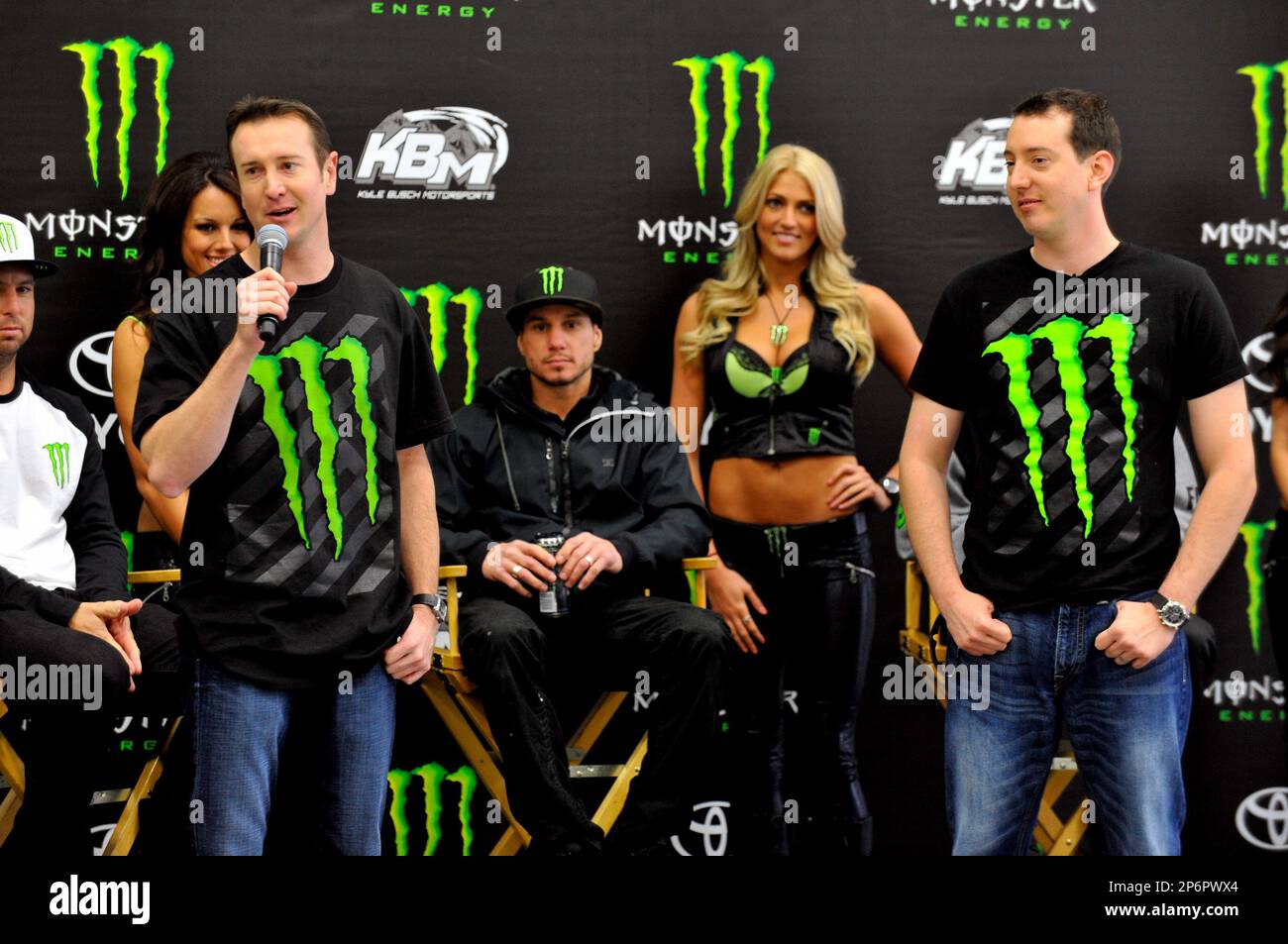 Kyle Busch and Kurt Busch at the Monster Energy Drink sponsorship