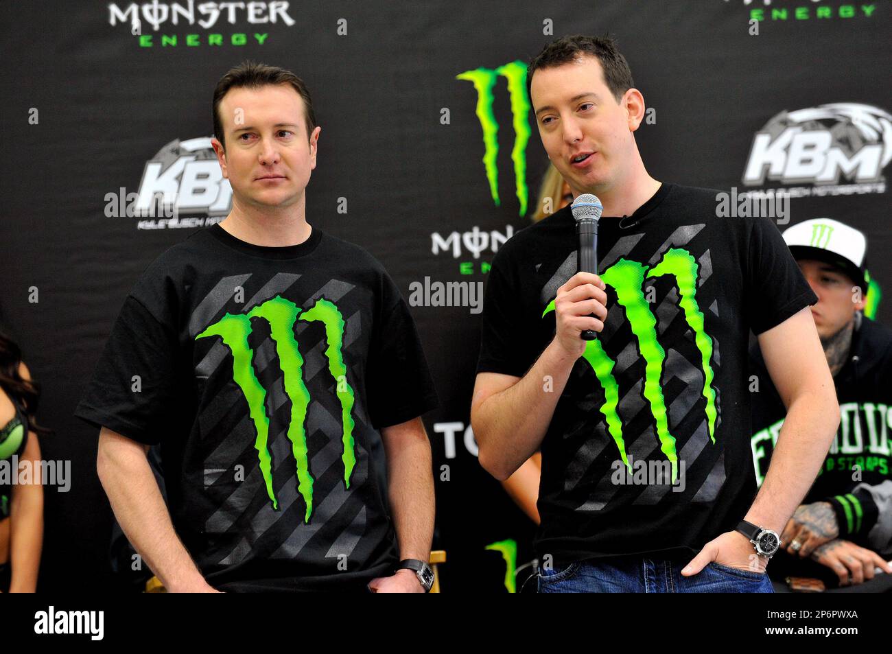 Kyle Busch and Kurt Busch at the Monster Energy Drink sponsorship