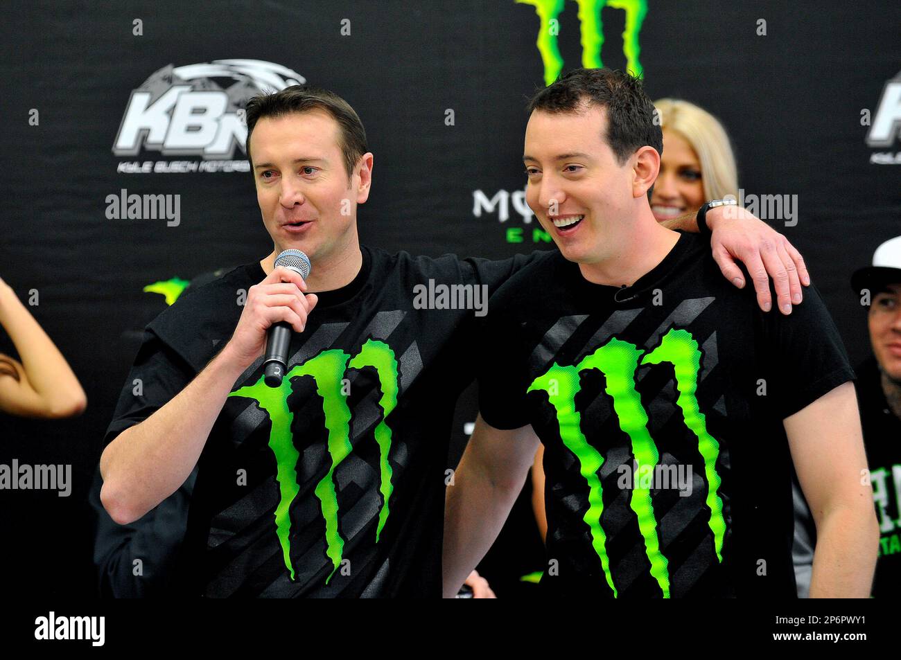Kyle Busch and Kurt Busch at the Monster Energy Drink sponsorship