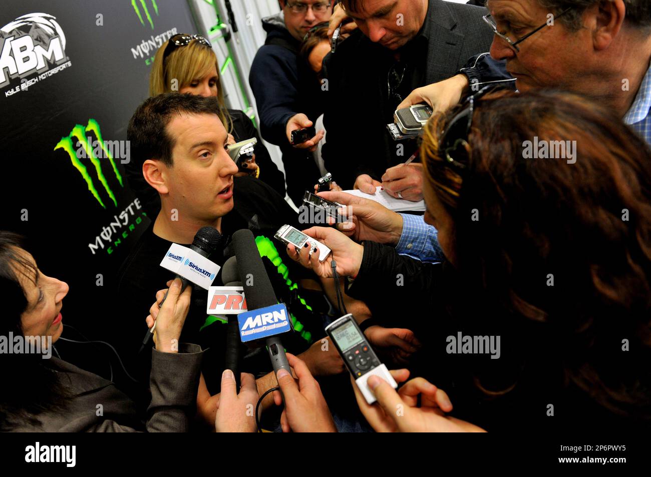 Kyle Busch at the Monster Energy Drink sponsorship announcement at Kyle