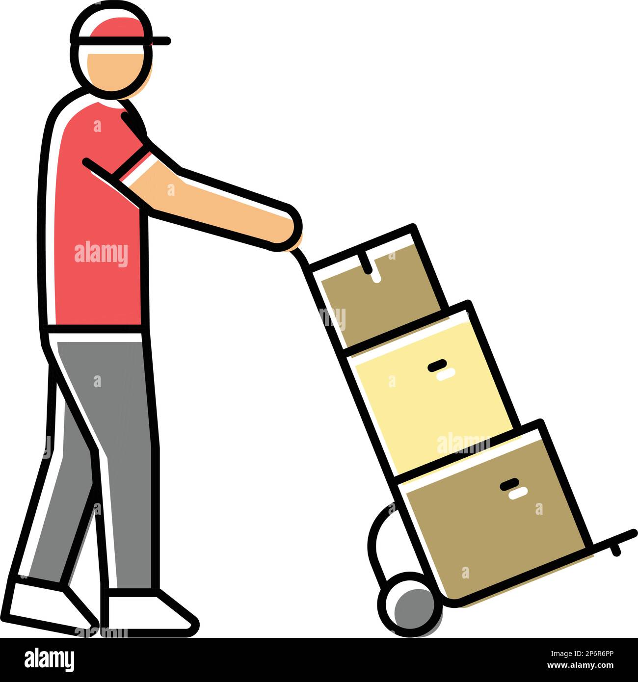 paracel courier color icon vector illustration Stock Vector Image & Art ...