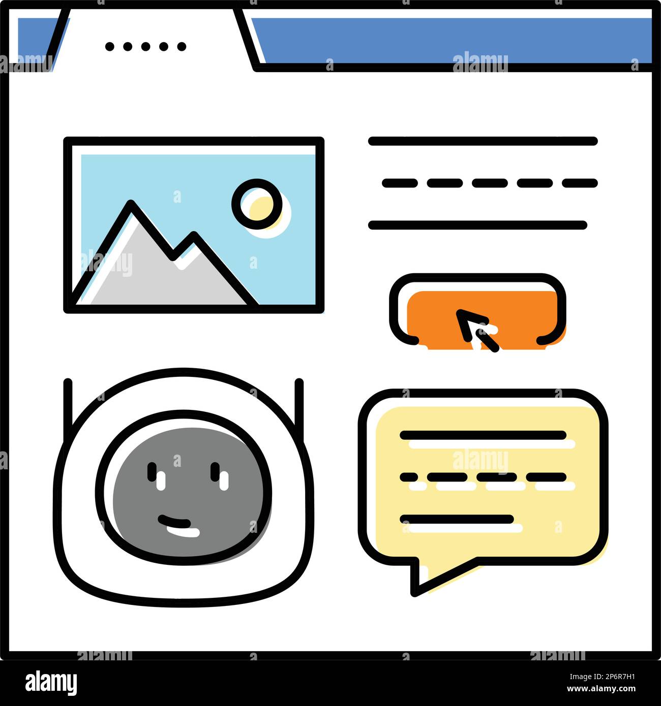message chat bot color icon vector illustration Stock Vector Image ...