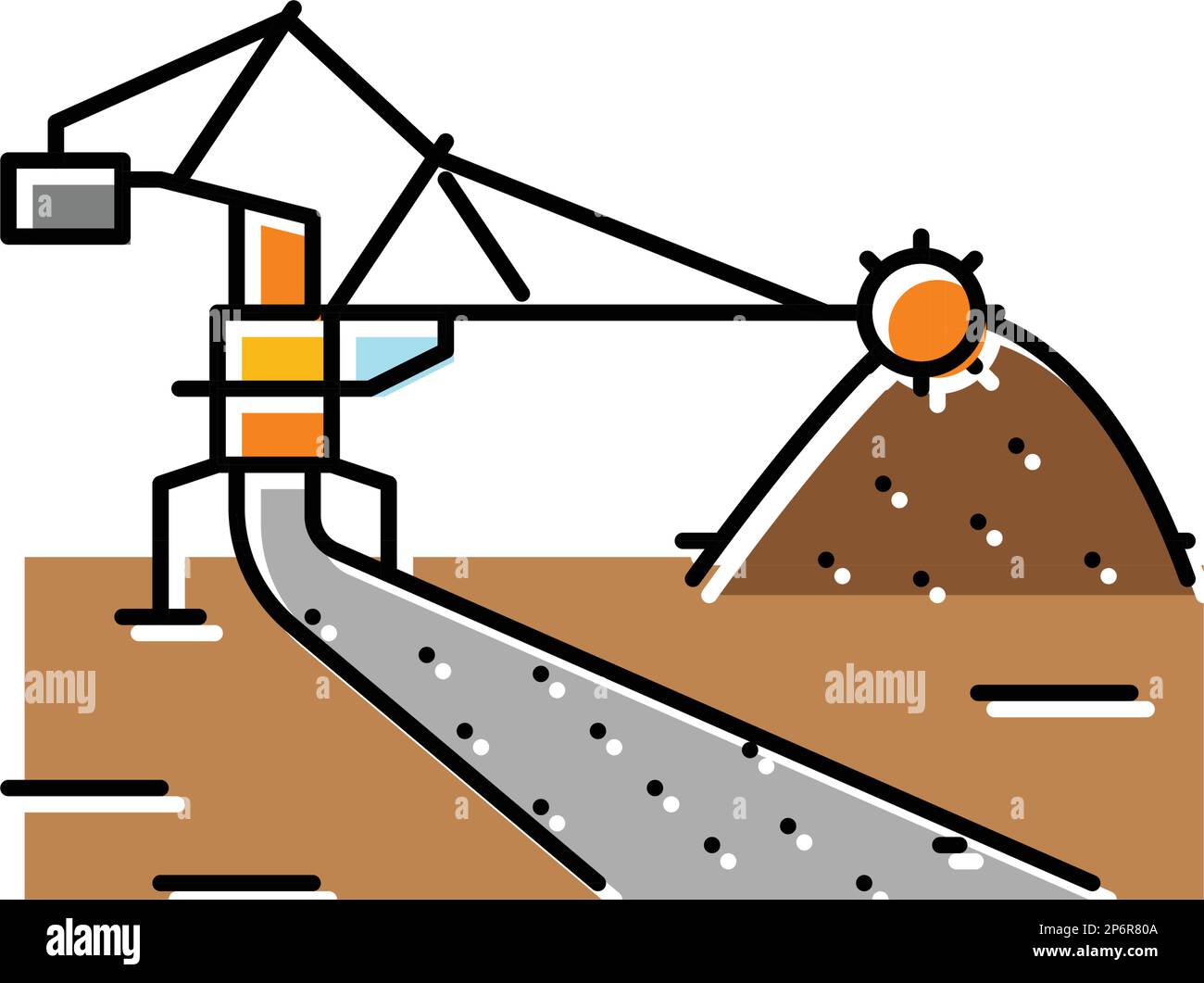 stacker reclaimer steel production color icon vector illustration Stock ...