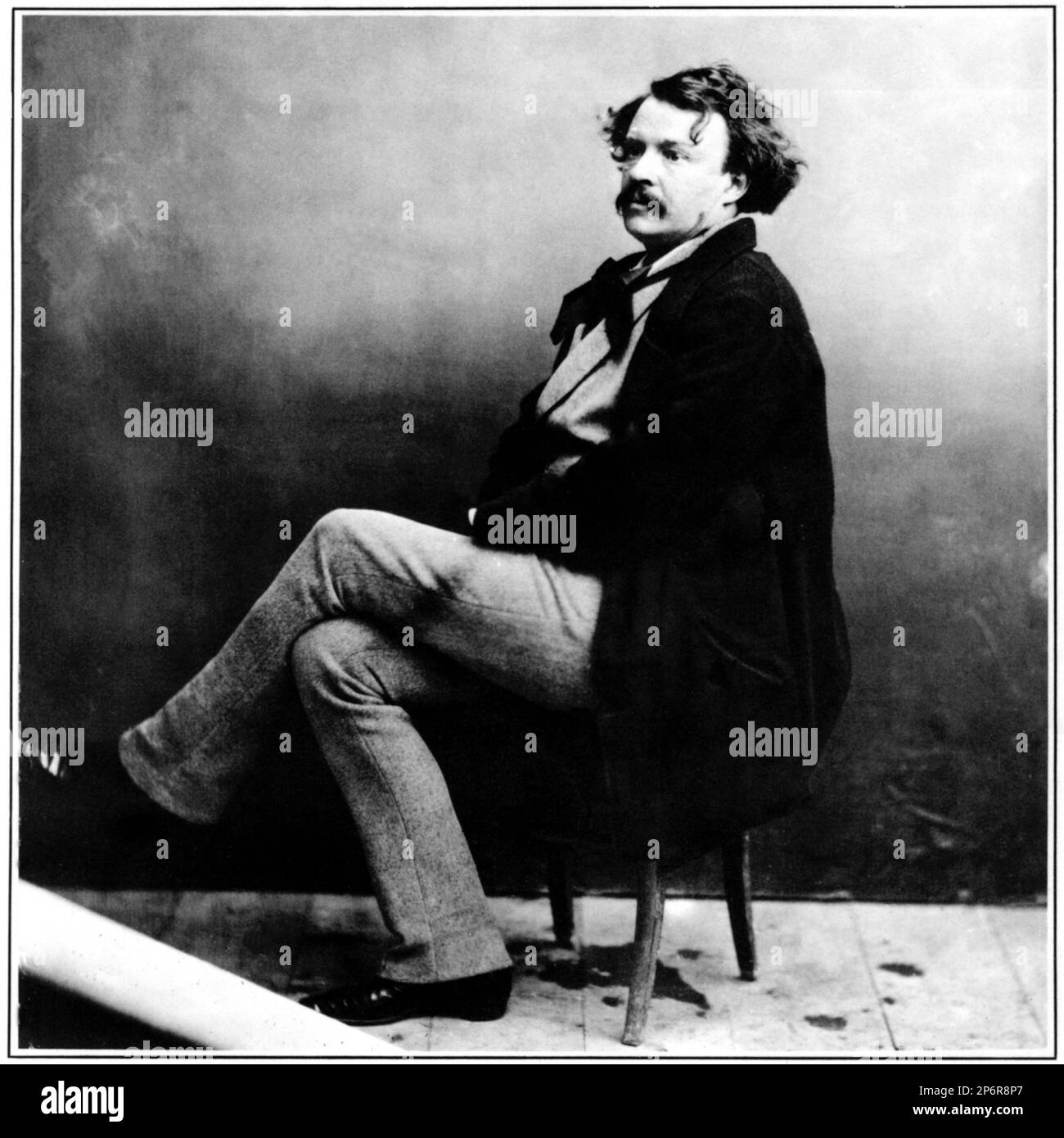 1854 , FRANCE :  The french photographer NADAR ( pseudonym of Gaspard-Felix Tournachon , 1820 – 1910 ), caricaturist, journalist, novelist and balloonist . Photo by  Nadar . - foto storiche - foto storica  - scienziato - scientist  - portrait - ritratto  - FRANCIA - GIORNALISTA - CARICATURISTA - FOTOGRAFO - FOTOGRAFIA - PHOTOGRAPHER - PHOTOGRAPHY - tie - cravatta  - baffi - moustache ---- Archivio GBB Stock Photo
