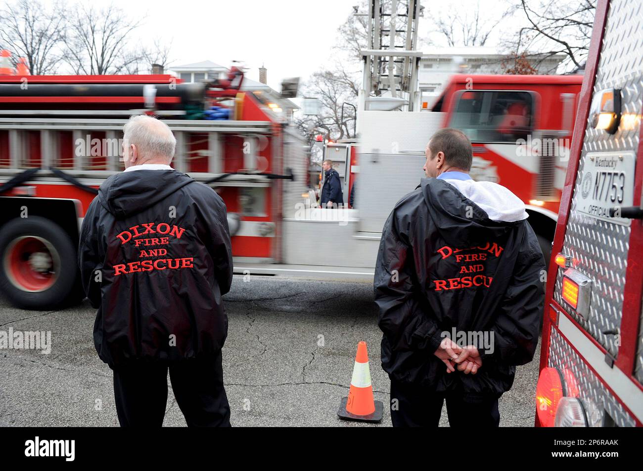 Dixon Fire and Rescue chief Jeff Yates, left, and fire fighter David
