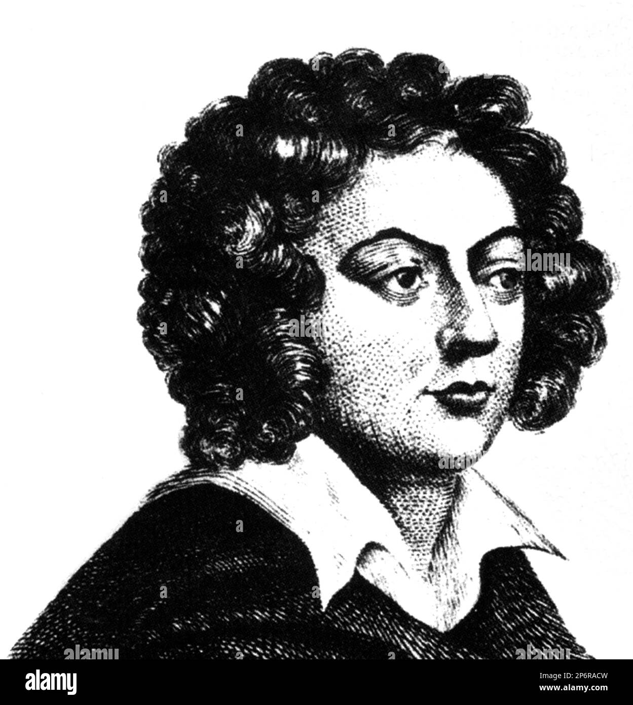 The Baroque music composer HENRY PURCELL ( 1659 – 1695 ),  is generally considered to be one of England's greatest composers. Purcell incorporated Italian and French stylistic elements but devised a peculiarly English style of Baroque music . - COMPOSITORE - OPERA LIRICA - CLASSICA - CLASSICAL - PORTRAIT - RITRATTO - MUSICISTA - MUSICA  - collar - colletto - -- ARCHIVIO GBB Stock Photo