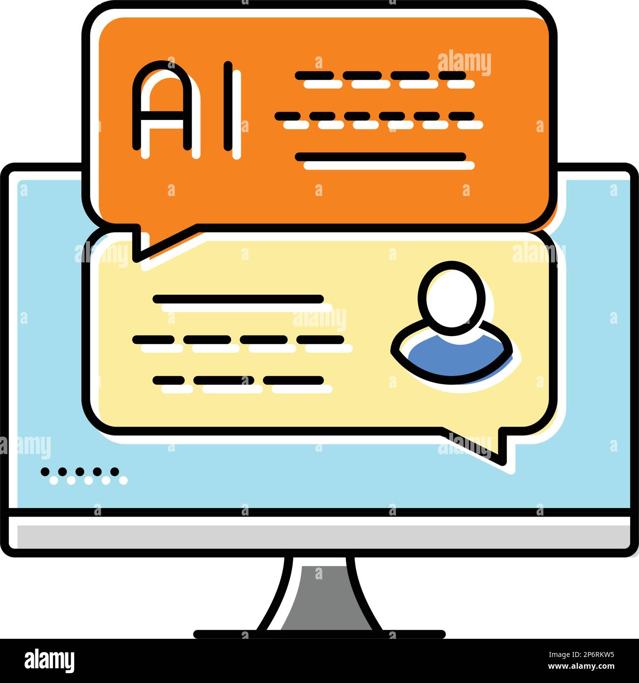 artificial chat bot color icon vector illustration Stock Vector Image ...