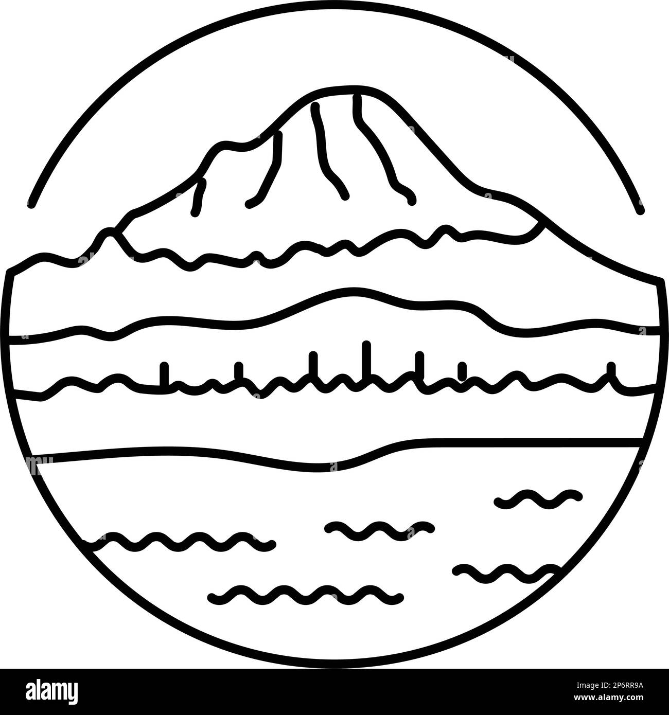 top mountain landscape line icon vector illustration Stock Vector Image ...
