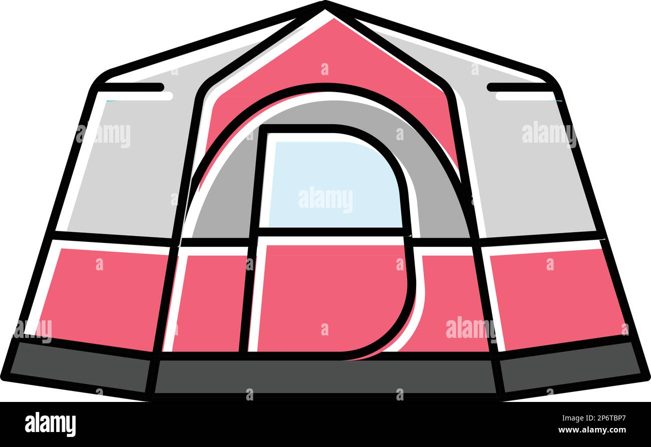 mountain tent vacation color icon vector illustration Stock Vector ...