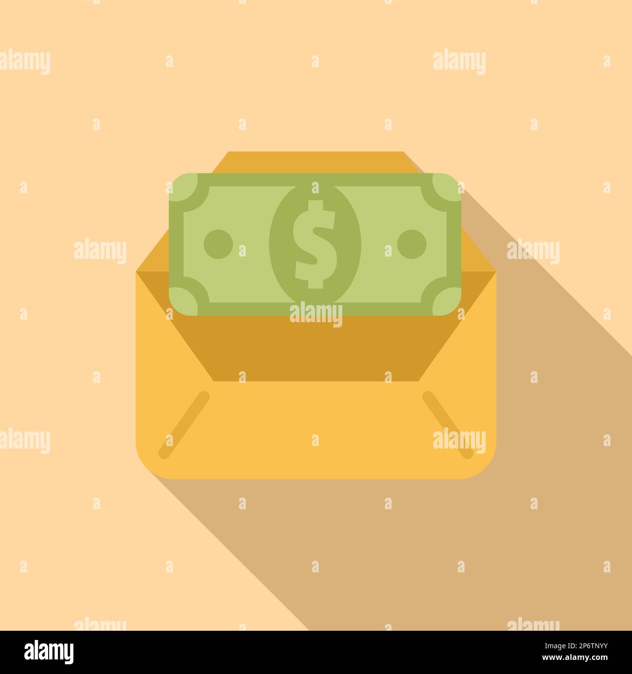 Mail cash icon flat vector. Money benefit. Business work Stock Vector ...