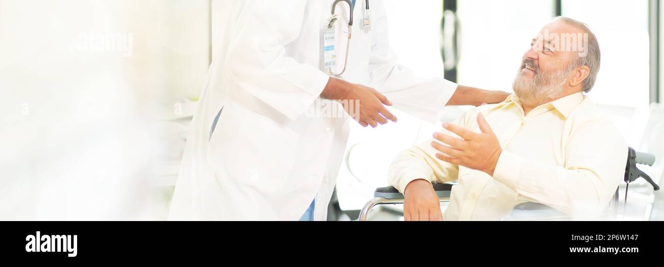 Web Banner Elderly Male Patient With High Body Fat Obesity Sees A