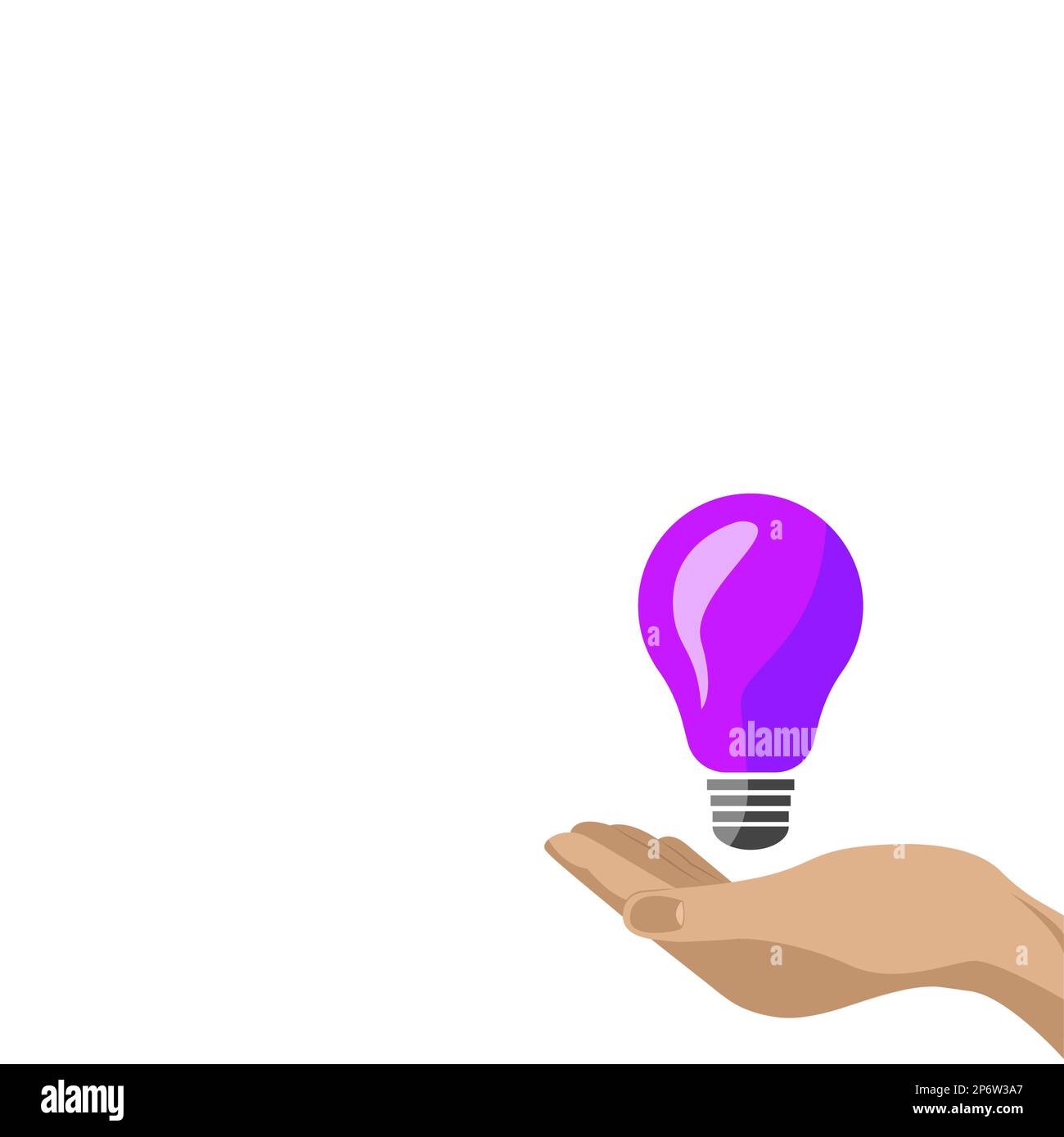 Vector illustration with color bulb on white background. Bright Colored Abstract Image. Late Updates Presented. Cartoon picture to cobmine objects. Stock Vector