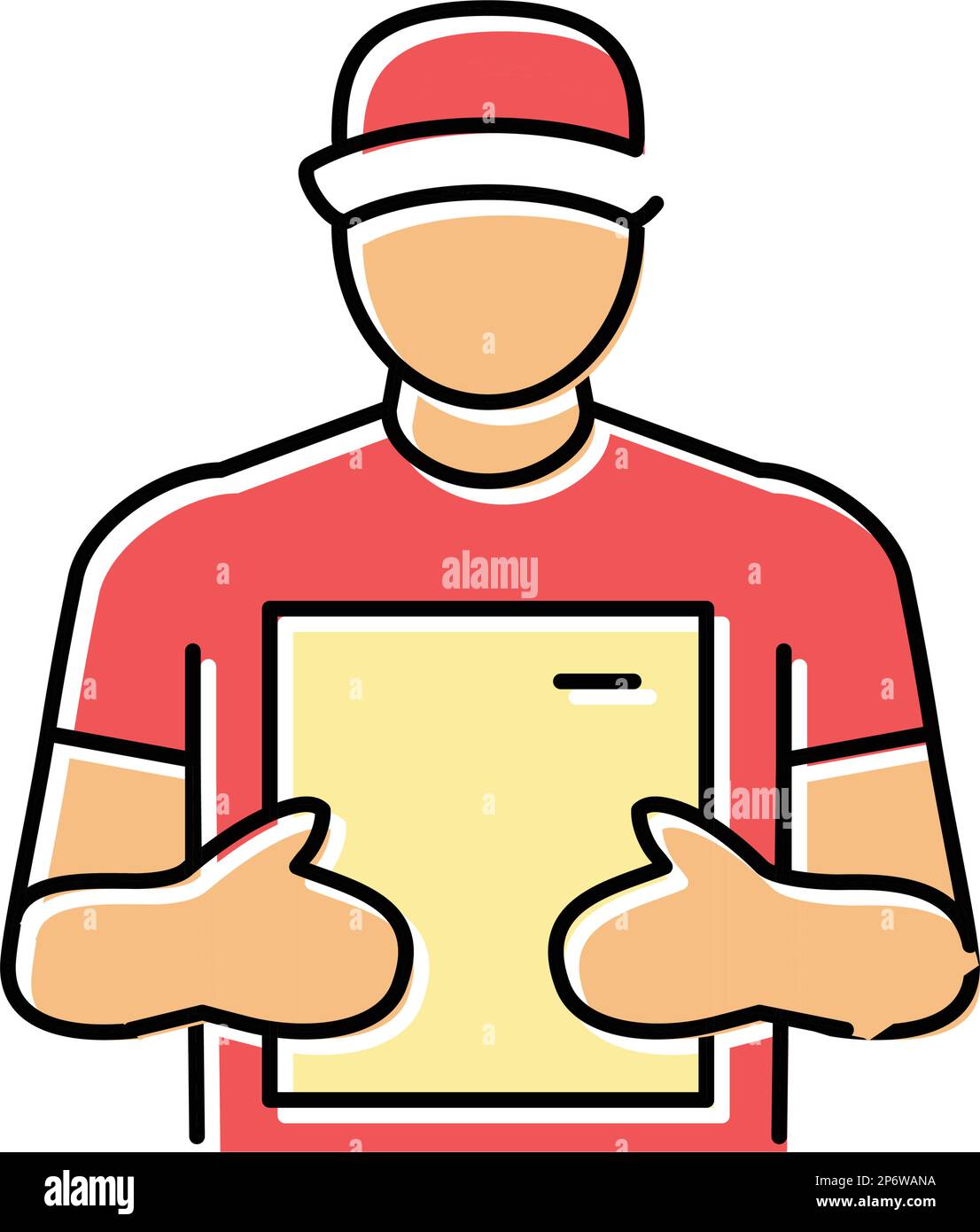 delivery courier color icon vector illustration Stock Vector Image ...