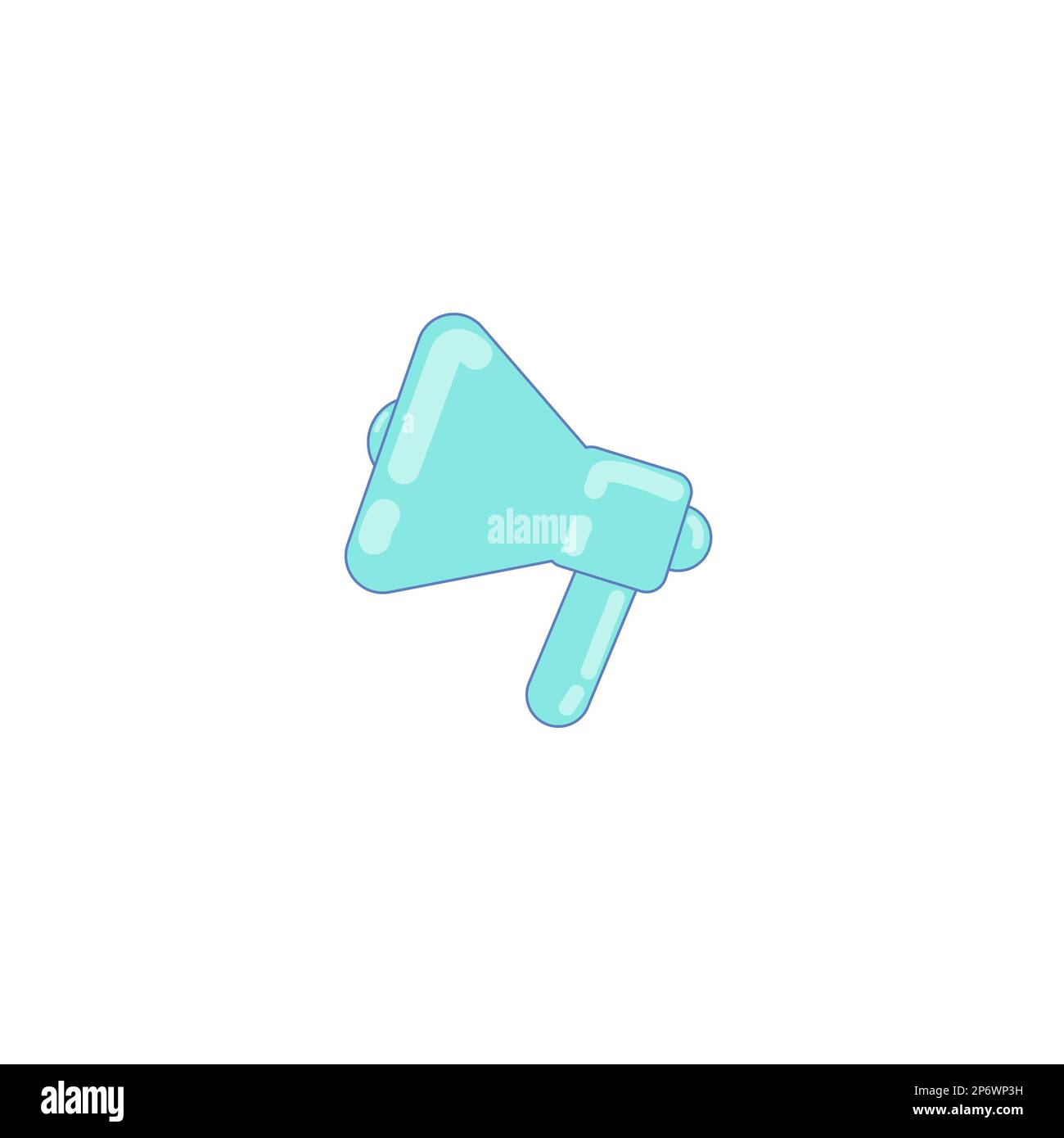 Loud Megaphone Making New Wonderful Announcement To The Public. Strong Sound Bullhorn Drawing Producing Old Amazing Advertisements For Everyone. Stock Vector