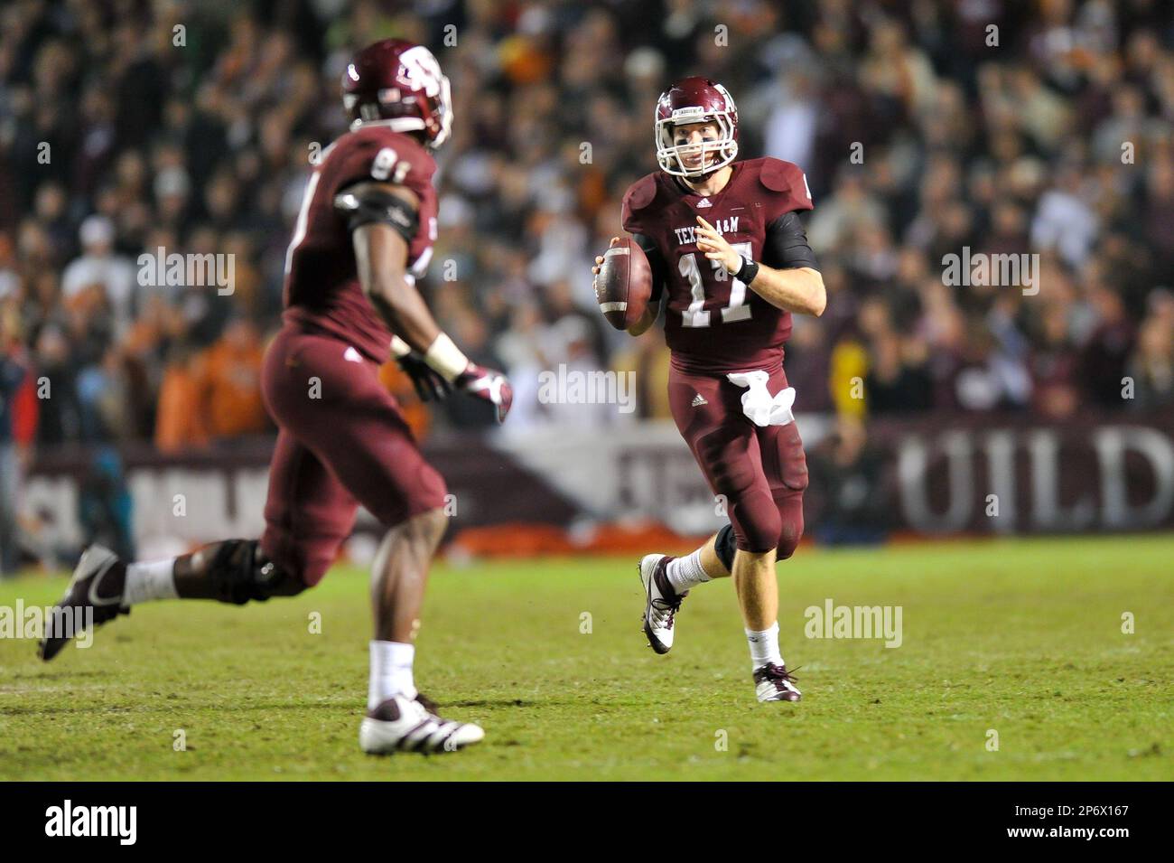 November 24, 2011: Texas A&M quarterback, Ryan Tannehill (17), looks ...