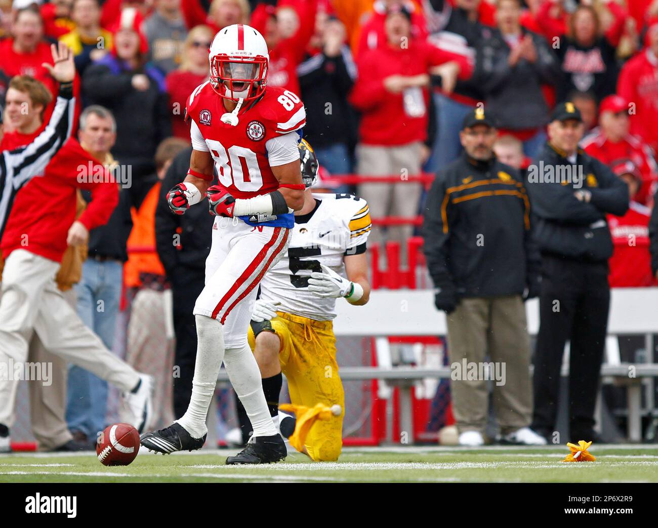 November 25, 2011 Nebraska wide receiver Kenny Bell (80) reacts after