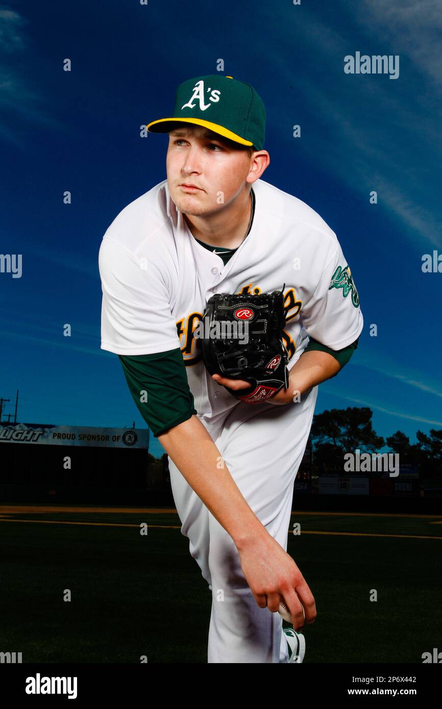 Oakland A&rsquo;s Trevor Cahill poses for a portrait at Phoenix Municipal