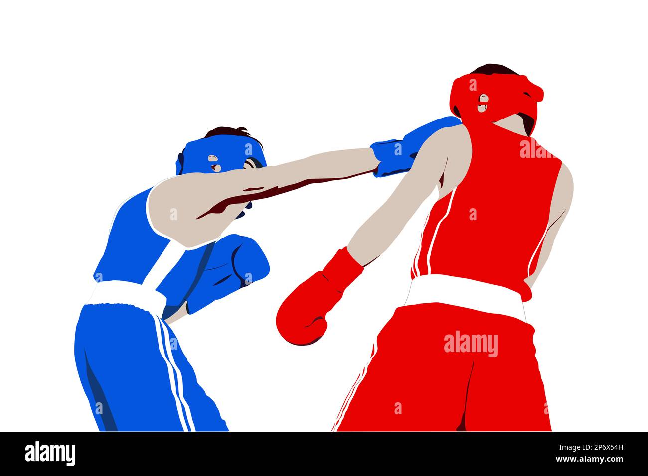 boxer straight right punch to head fight boxing Stock Photo Alamy