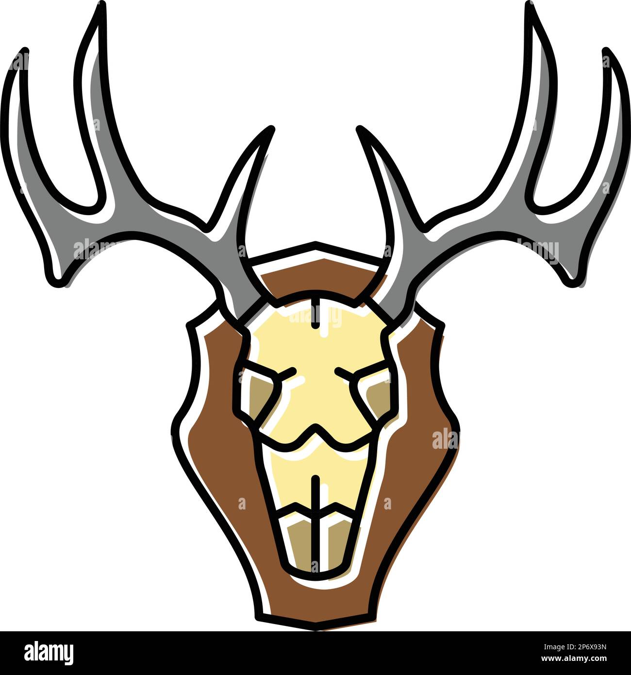 skull deer horn animal color icon vector illustration Stock Vector