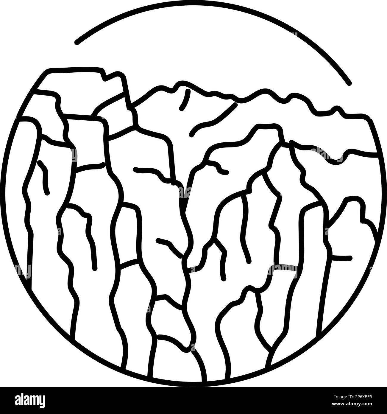 climbing mountain landscape line icon vector illustration Stock Vector ...