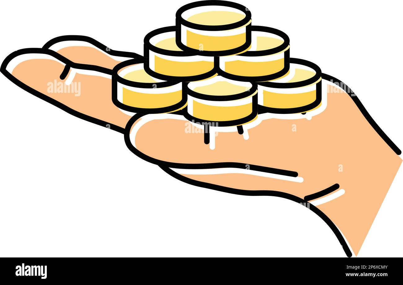 growth coin hand color icon vector illustration Stock Vector Image ...