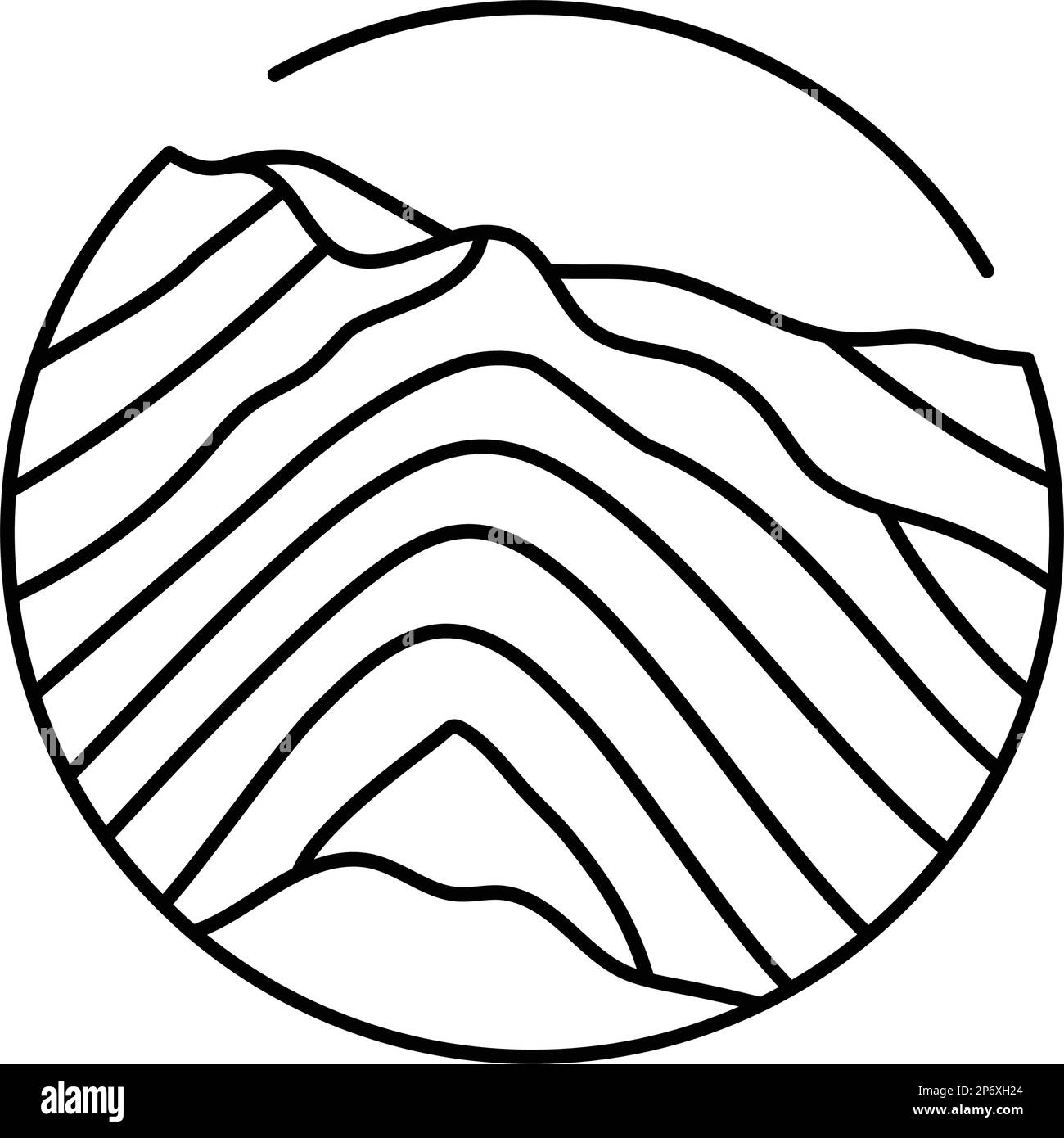 camping mountain landscape line icon vector illustration Stock Vector ...
