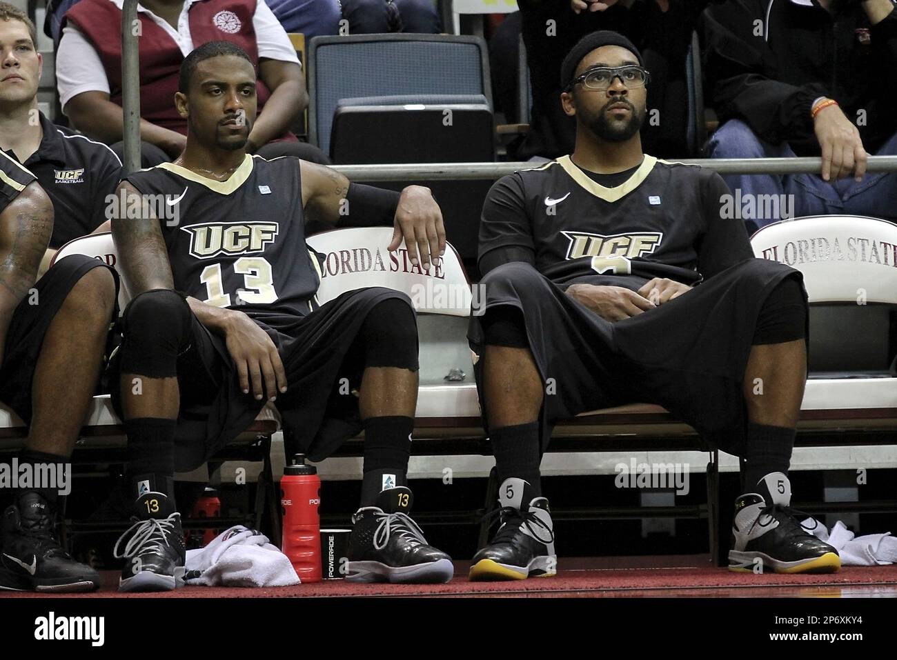 Central Florida Guards Jeffrey Jordan (13) and Marcus Jordan (5) during the  game against Florida State at the Tucker Center on November 14, 2011 in  Tallahassee, Florida. The Jordans are the sons