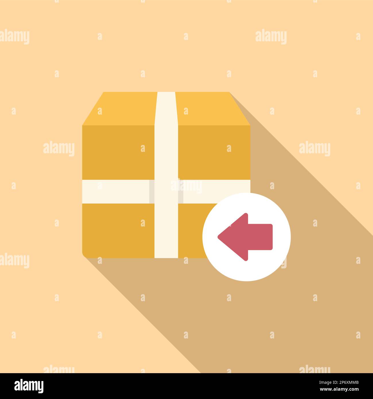 Box return icon flat vector. Cargo package. Store shop Stock Vector