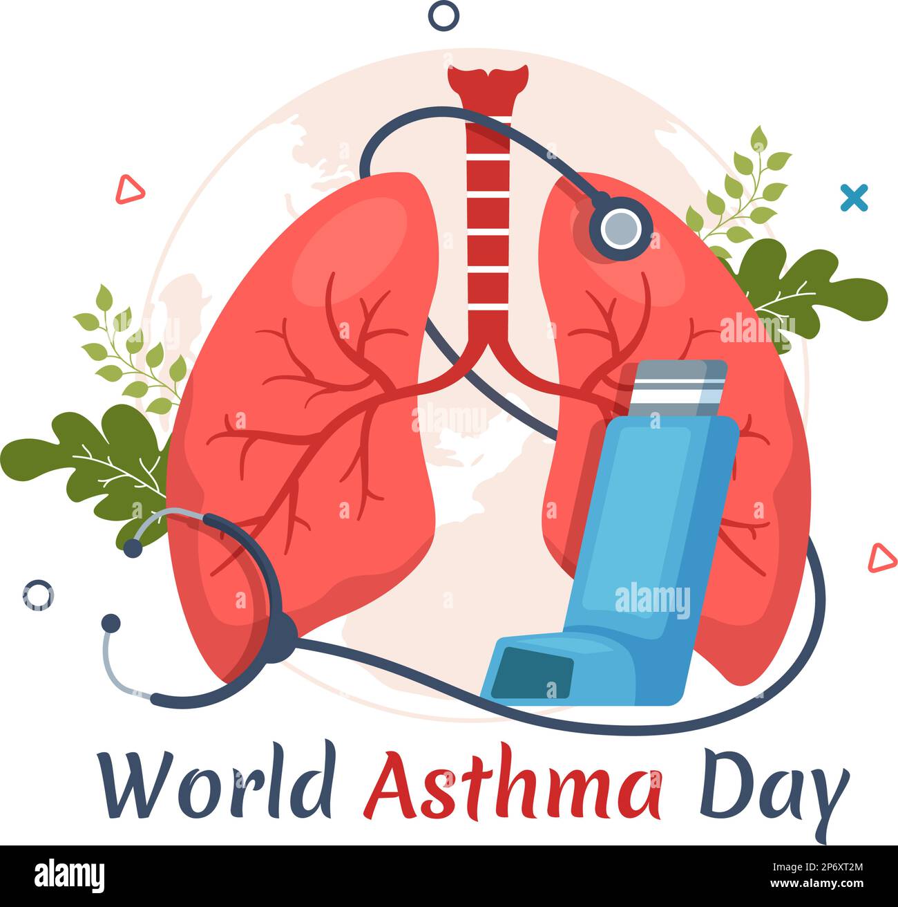 World Asthma Day on May 2 Illustration with Inhaler and Health