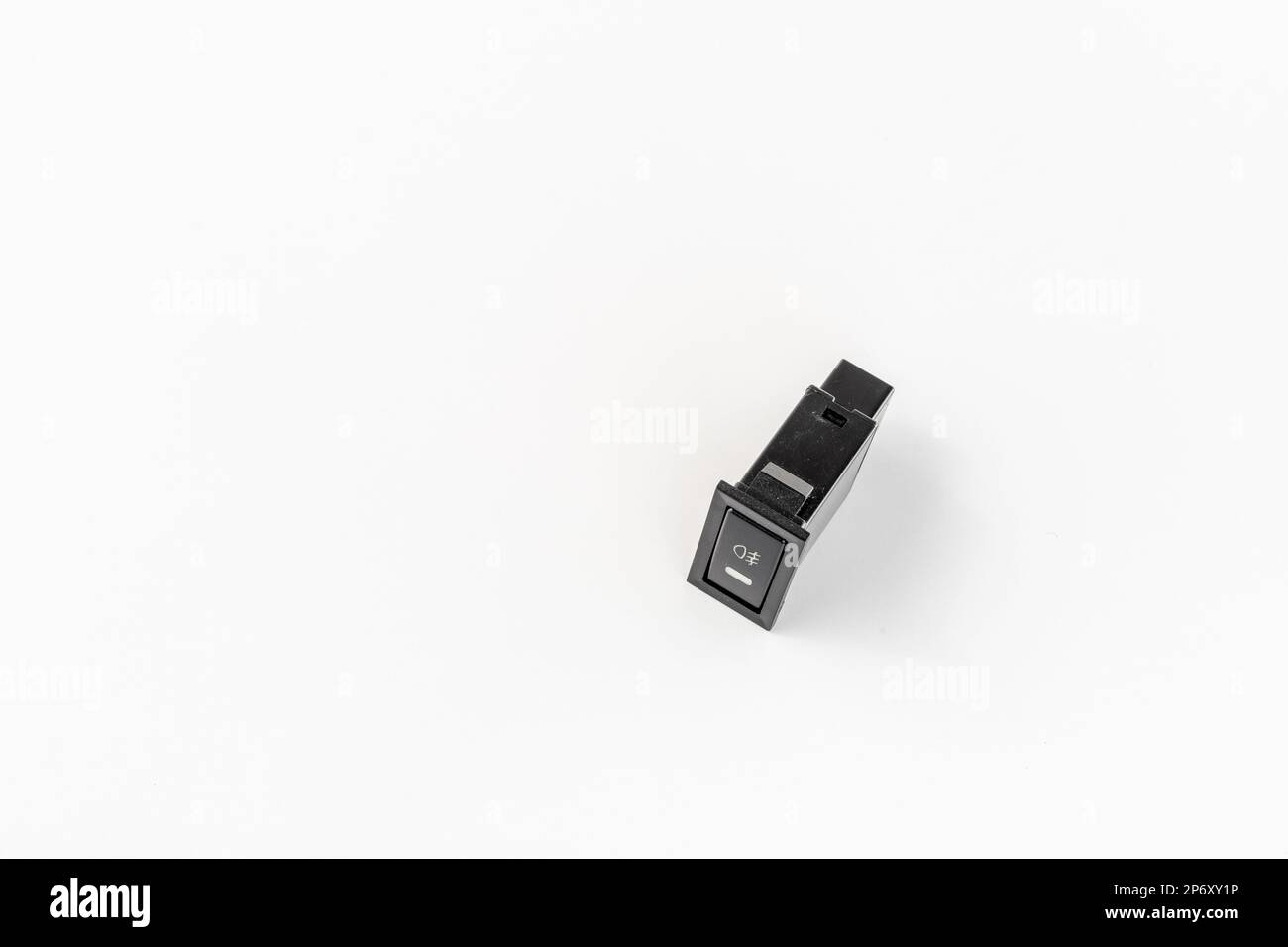 Vehicle fog lamp Switch on-off isolated on white background Stock Photo