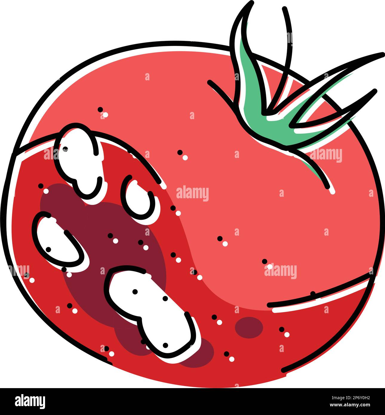 tomato rotten food color icon vector illustration Stock Vector Image
