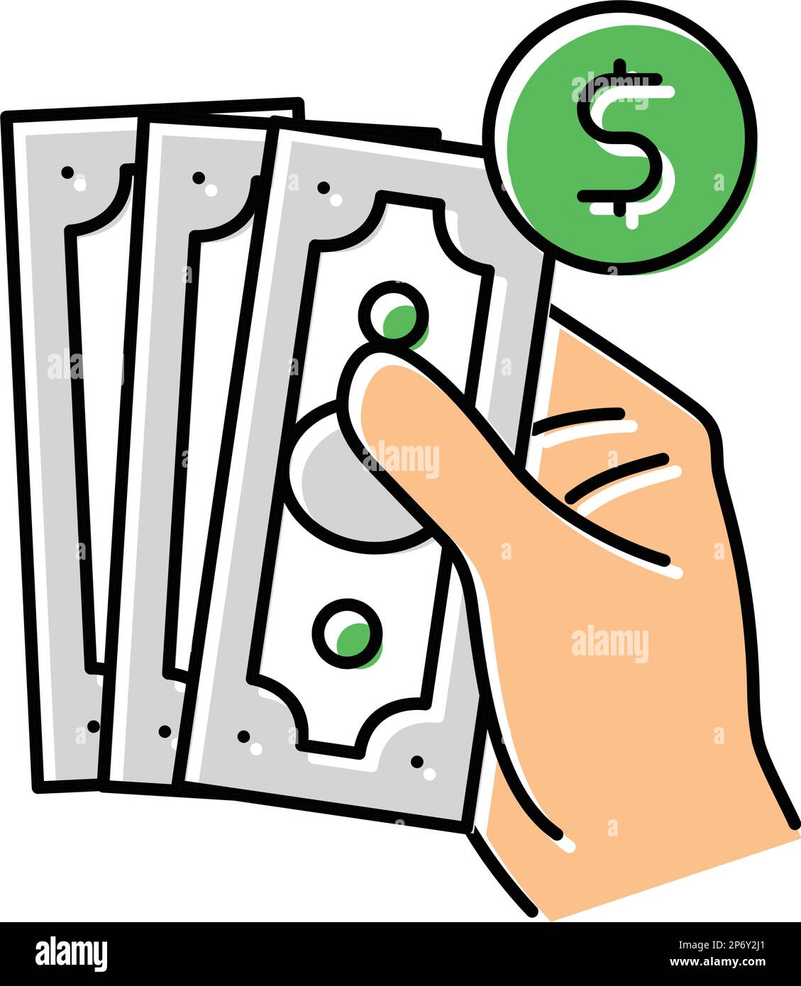cash payment color icon vector illustration Stock Vector Image & Art