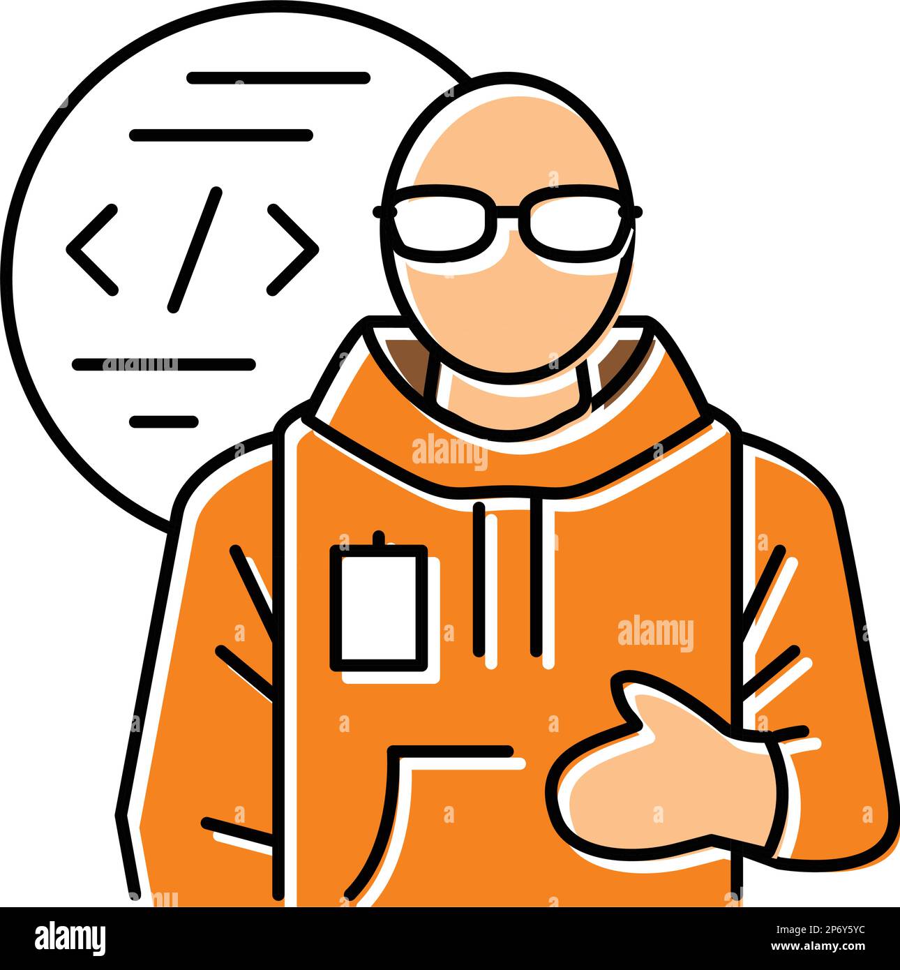 computer engineer worker color icon vector illustration Stock Vector ...