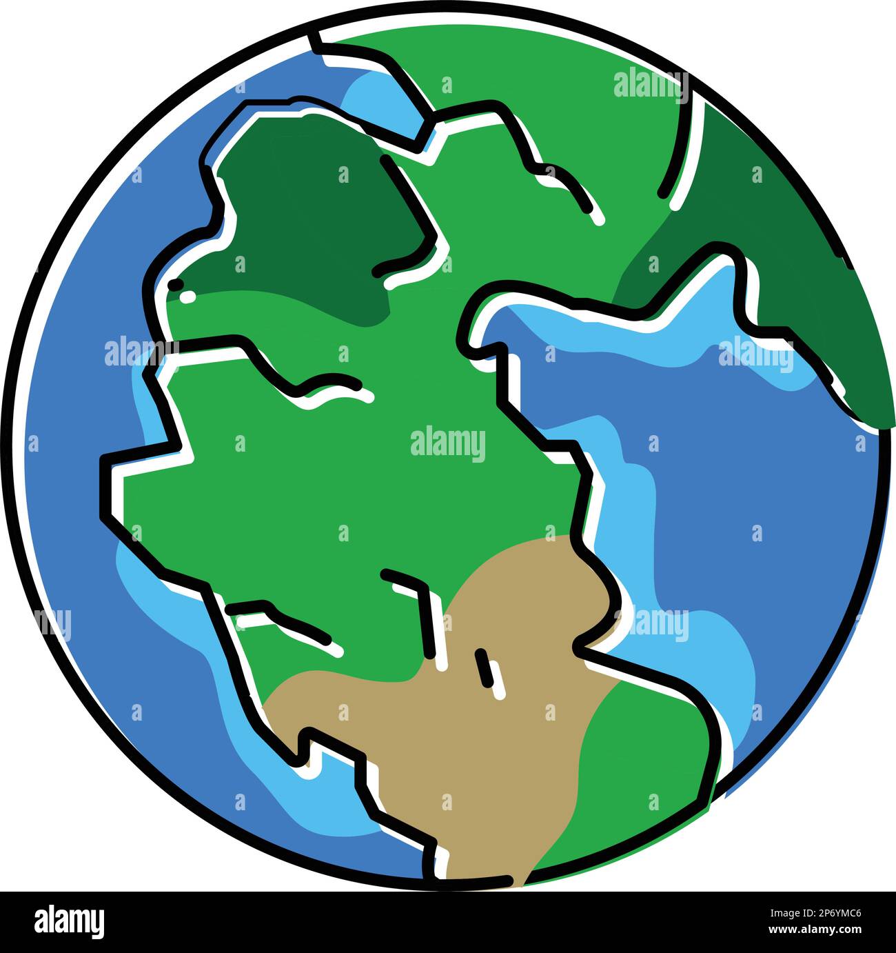 pangaea earth continent map color icon vector illustration Stock Vector ...