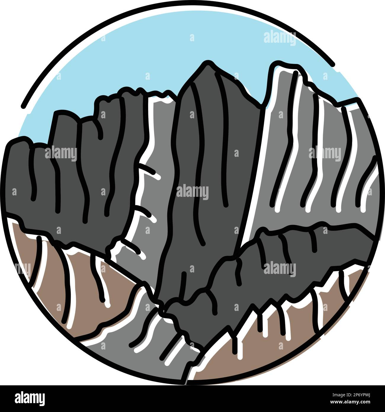 travel mountain landscape color icon vector illustration Stock Vector ...