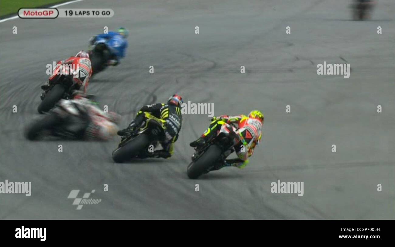 In this image made from video provided by Dorna Sports S.L., Italy's ...