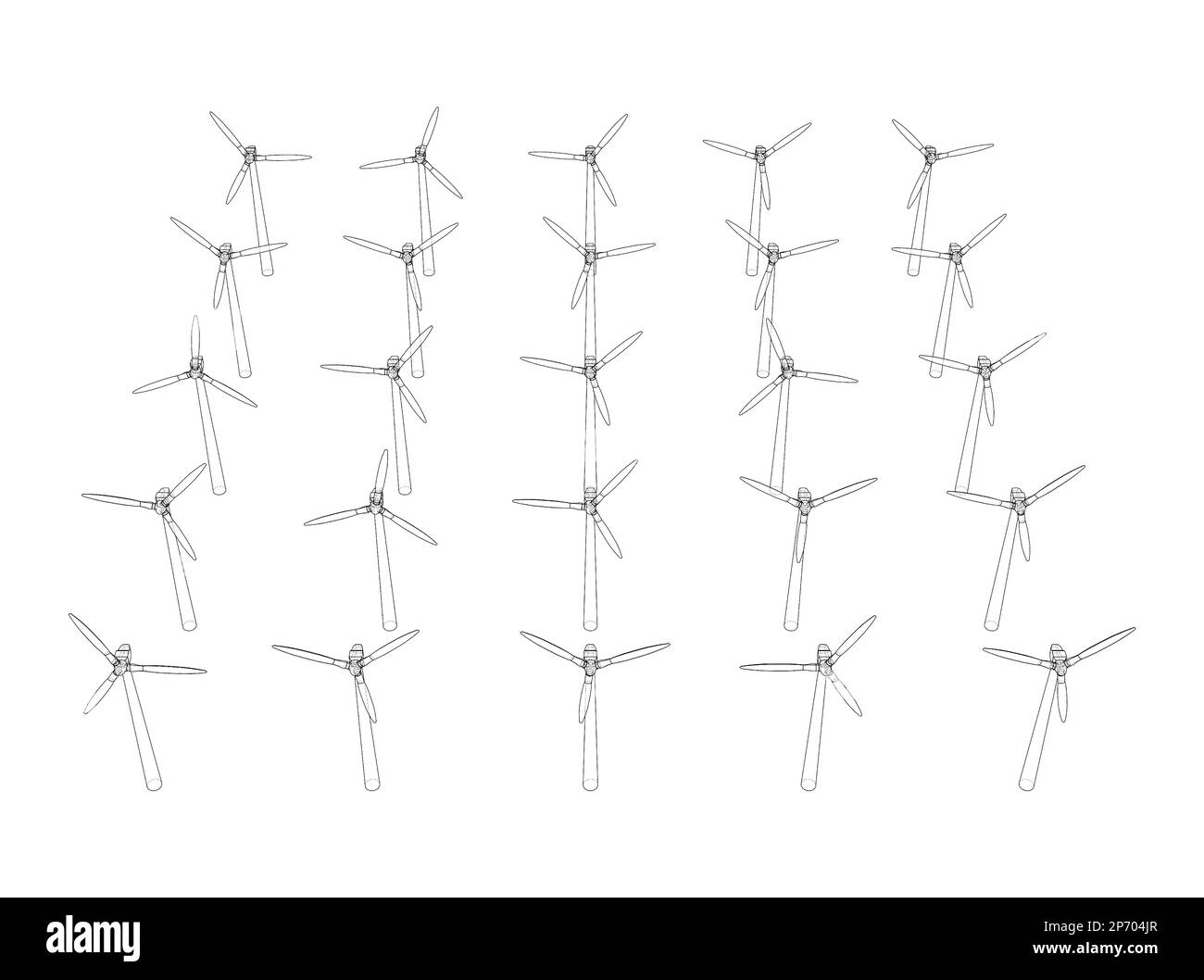 Wind turbines. 3d illustration Stock Photo Alamy