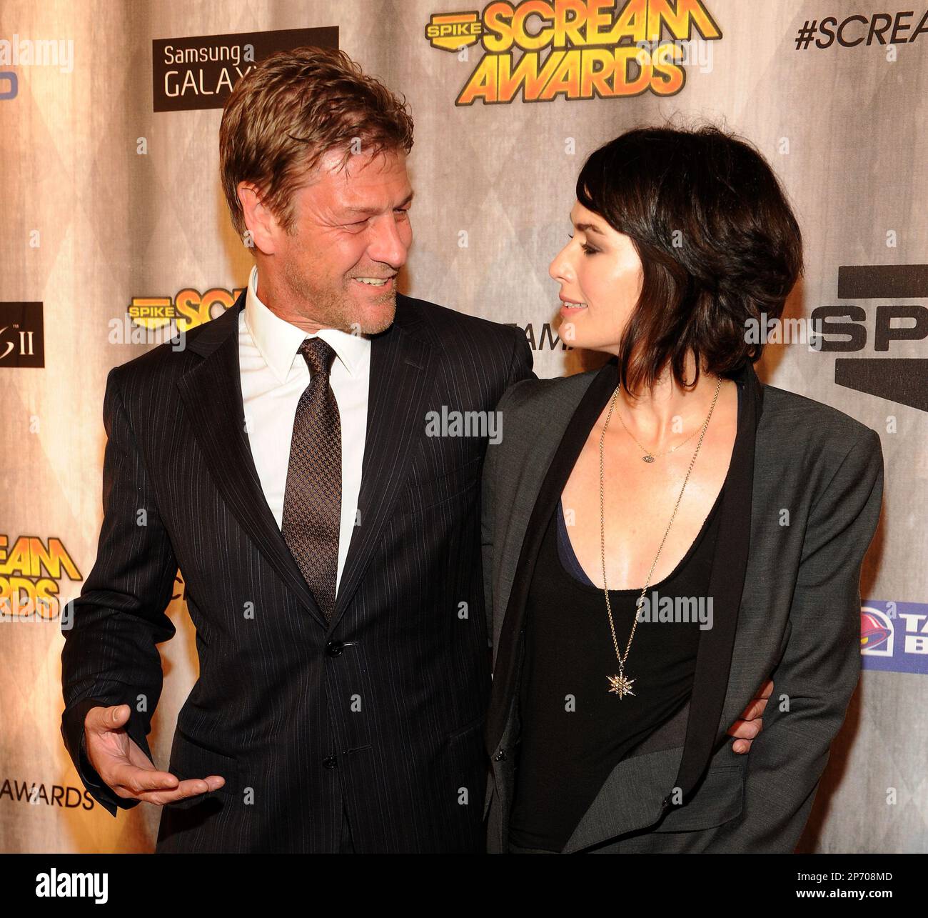 UNIVERSAL CITY, CA OCTOBER 15 Sean Bean (L) and Lena Headey attend