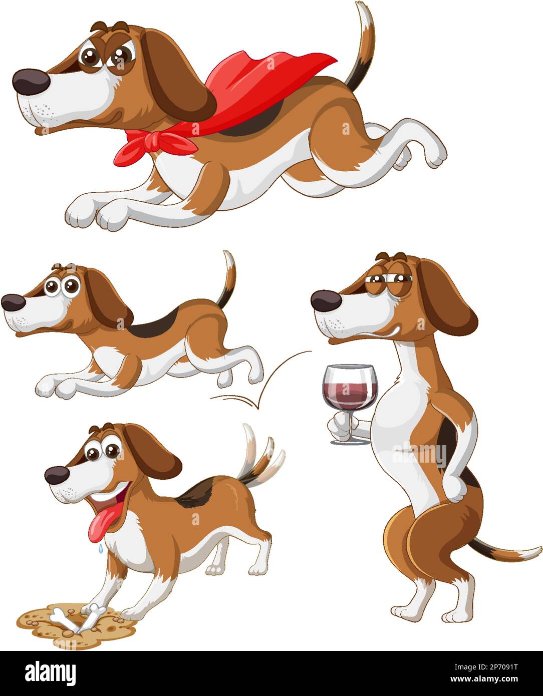 Set of cute dog cartoon illustration Stock Vector Image & Art - Alamy