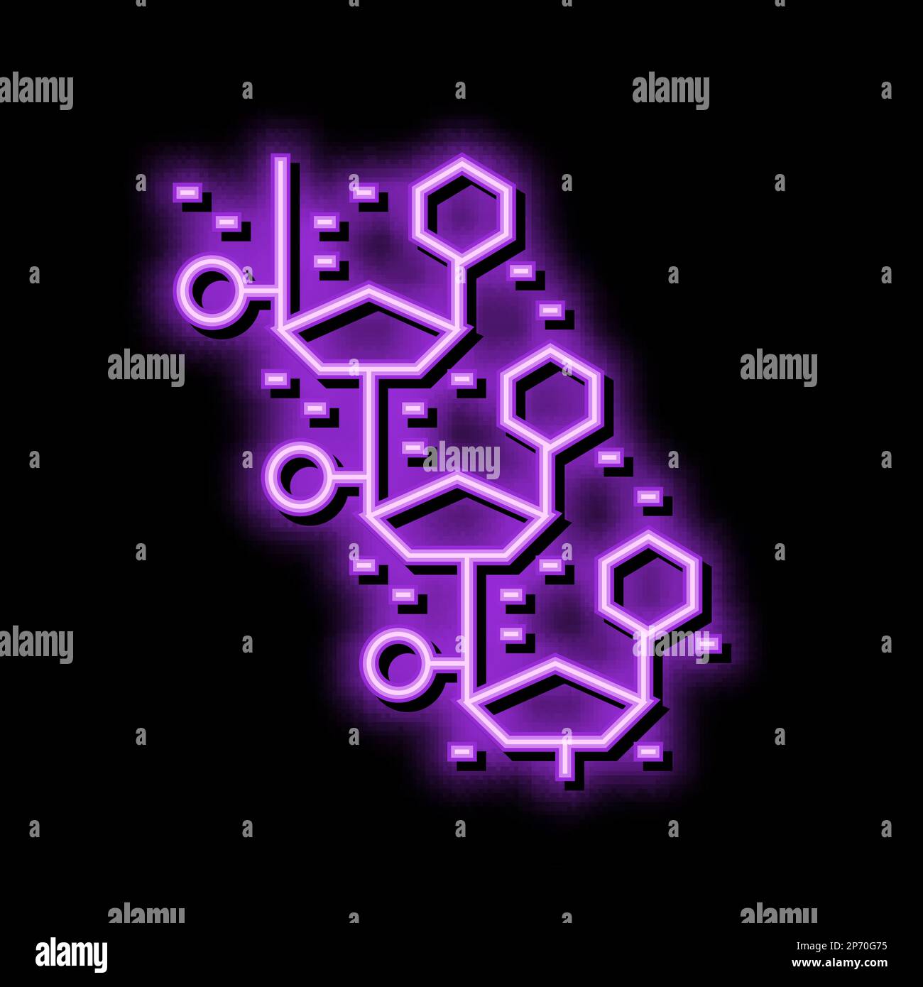health molecular structure neon glow icon illustration Stock Vector ...