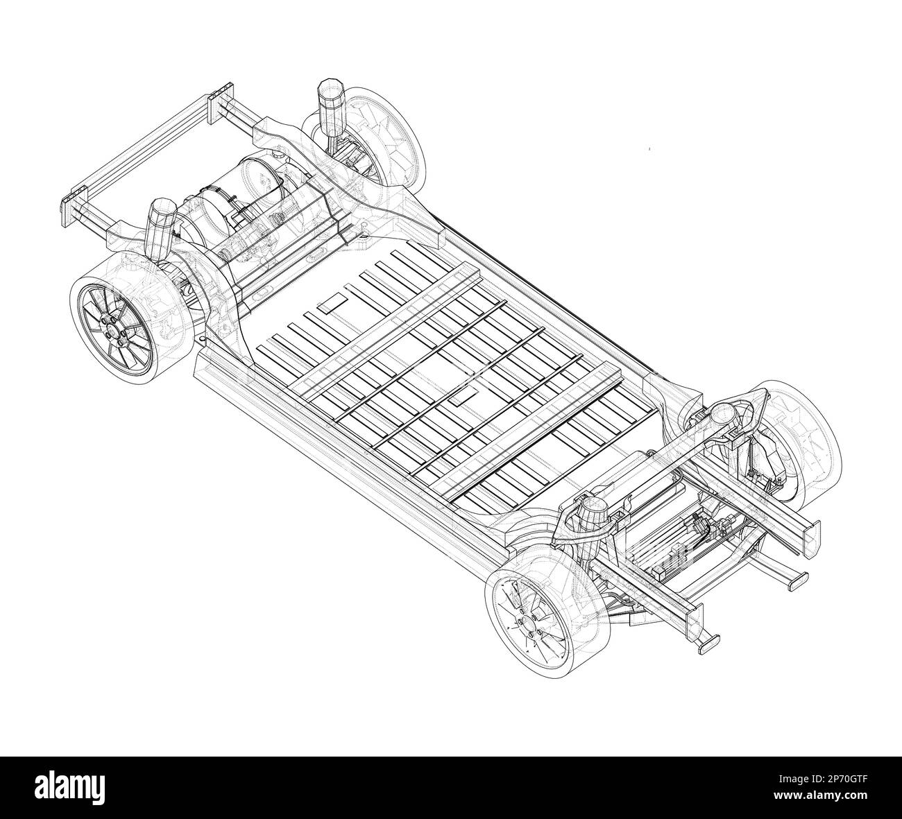 Electric Car Chassis with battery Stock Photo Alamy