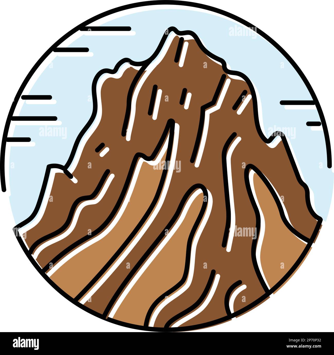 peak mountain landscape color icon vector illustration Stock Vector ...