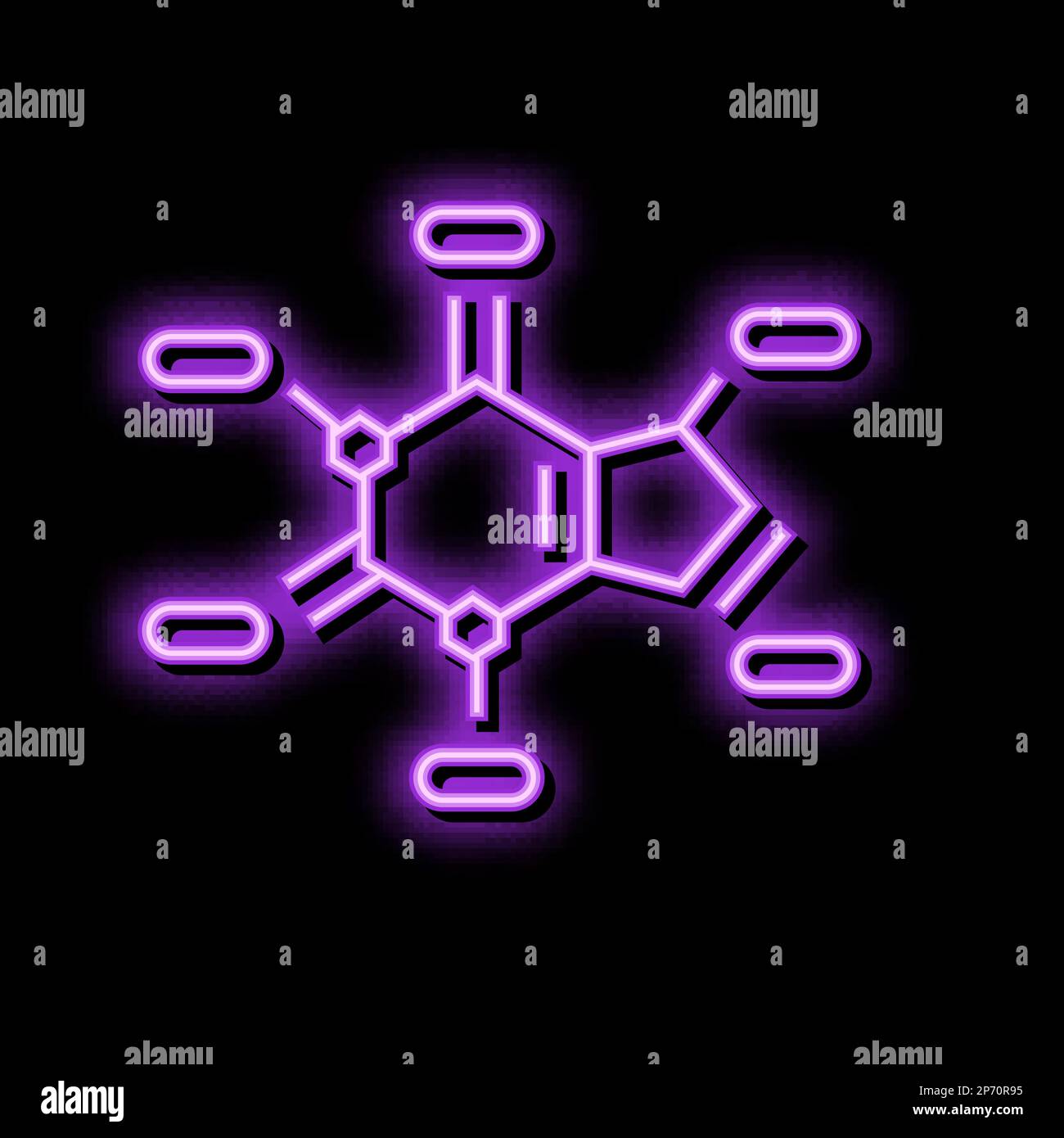 Chemistry Molecular Structure Neon Glow Icon Illustration Stock Vector Image And Art Alamy